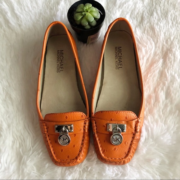 michael kors loafers orange